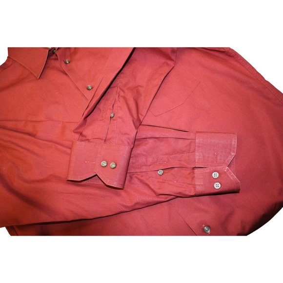 JOE Joseph Abboud / Men's dress button up (Size 15 1/2 32/33) Rust color / 100% - Picture 10 of 13